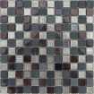 Маленькое фото Мозаика стеклянная с камнем Caramelle Naturelle Alcantara nero 23х23 (298х298х8 мм)