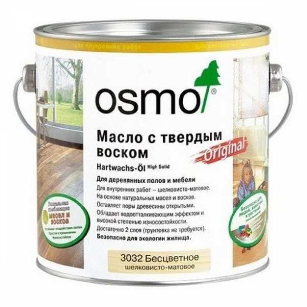 Фото Масло Osmo бесцветное с твердым воском Original 3062 матовое (0,75 л)