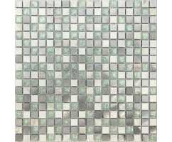 Мозаика стеклянная с камнем Caramelle Naturelle Everest New 15х15 (305х305х8 мм)