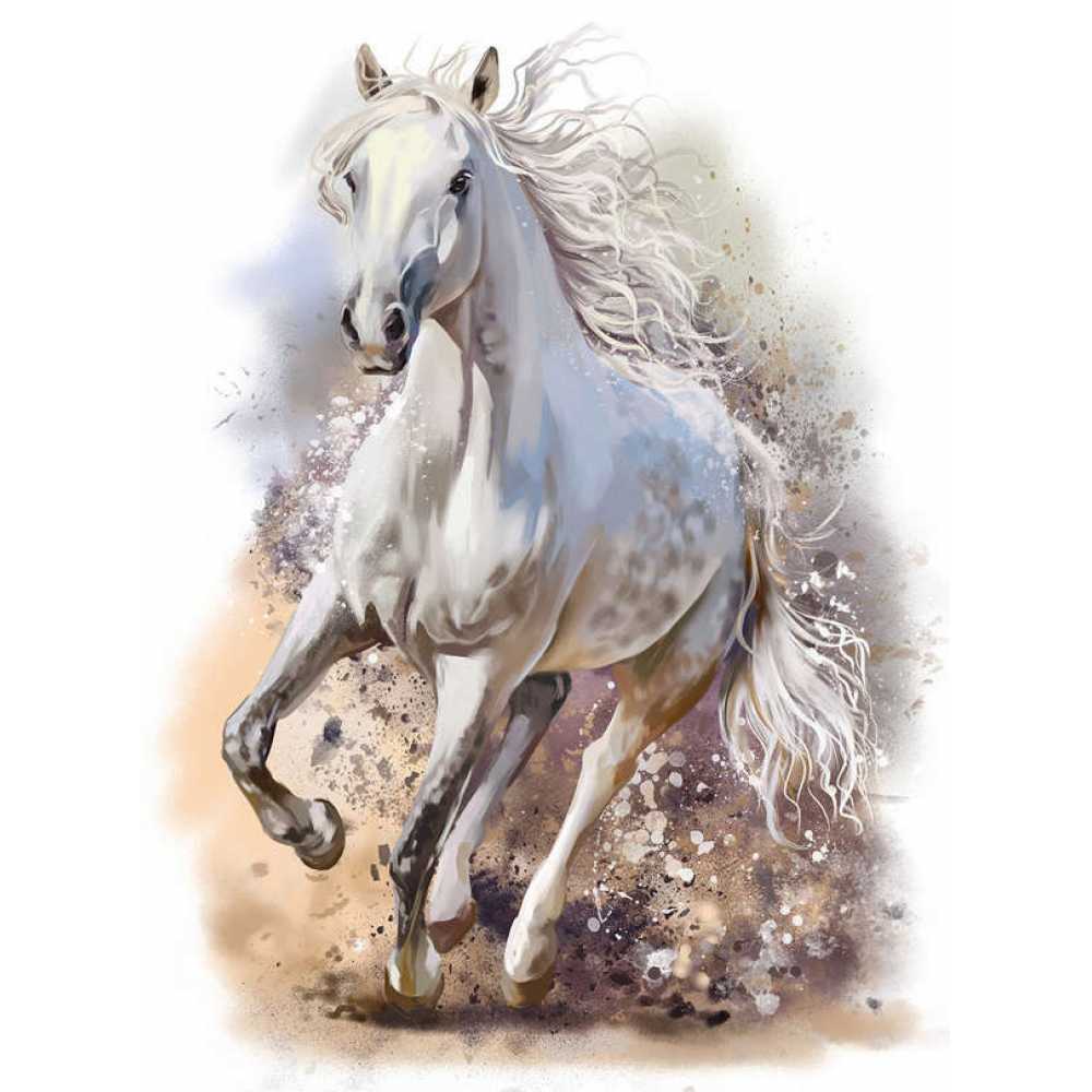 Фото Белый конь живопись H-034, 200х270