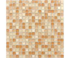 Мозаика стеклянная с камнем Caramelle Naturelle Olbia 15х15 (305х305х8 мм)