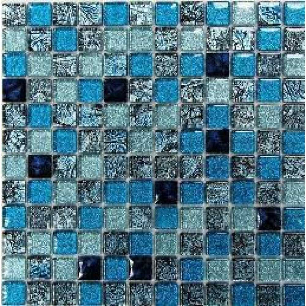 Фото Мозаика стеклянная Bonaparte Satin Blue 23х23 (300х300х8 мм)