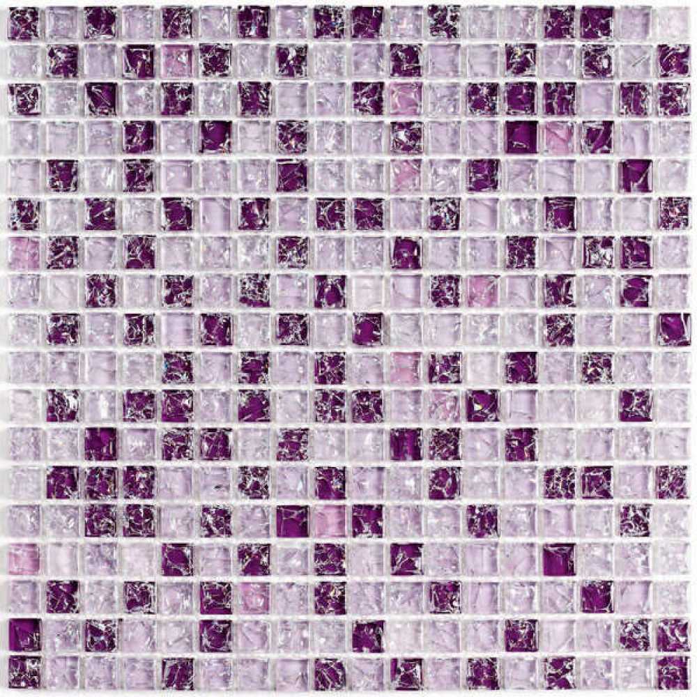 Фото Мозаика стеклянная Bonaparte Strike Lila 15х15 (300х300х8 мм)