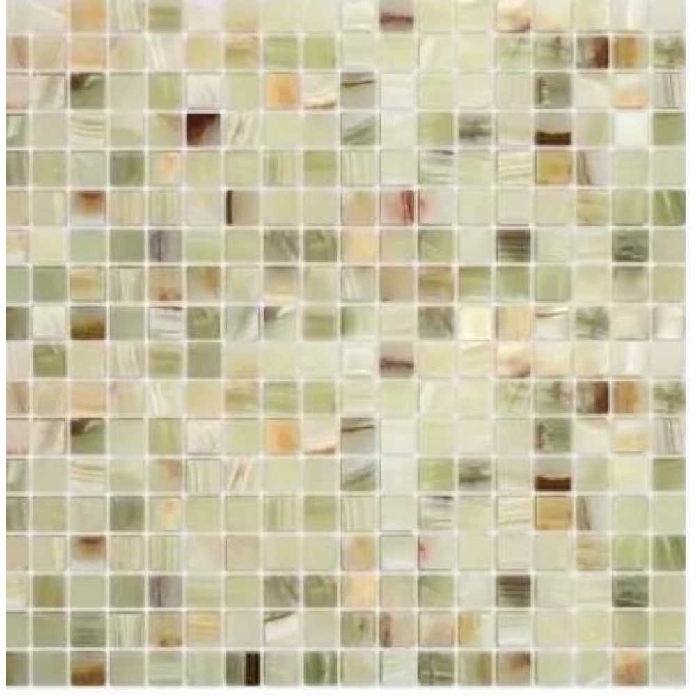Фото Мозаика из натурального камня Caramelle Onice Jade Verde POL 15х15 (305х305х7 мм)