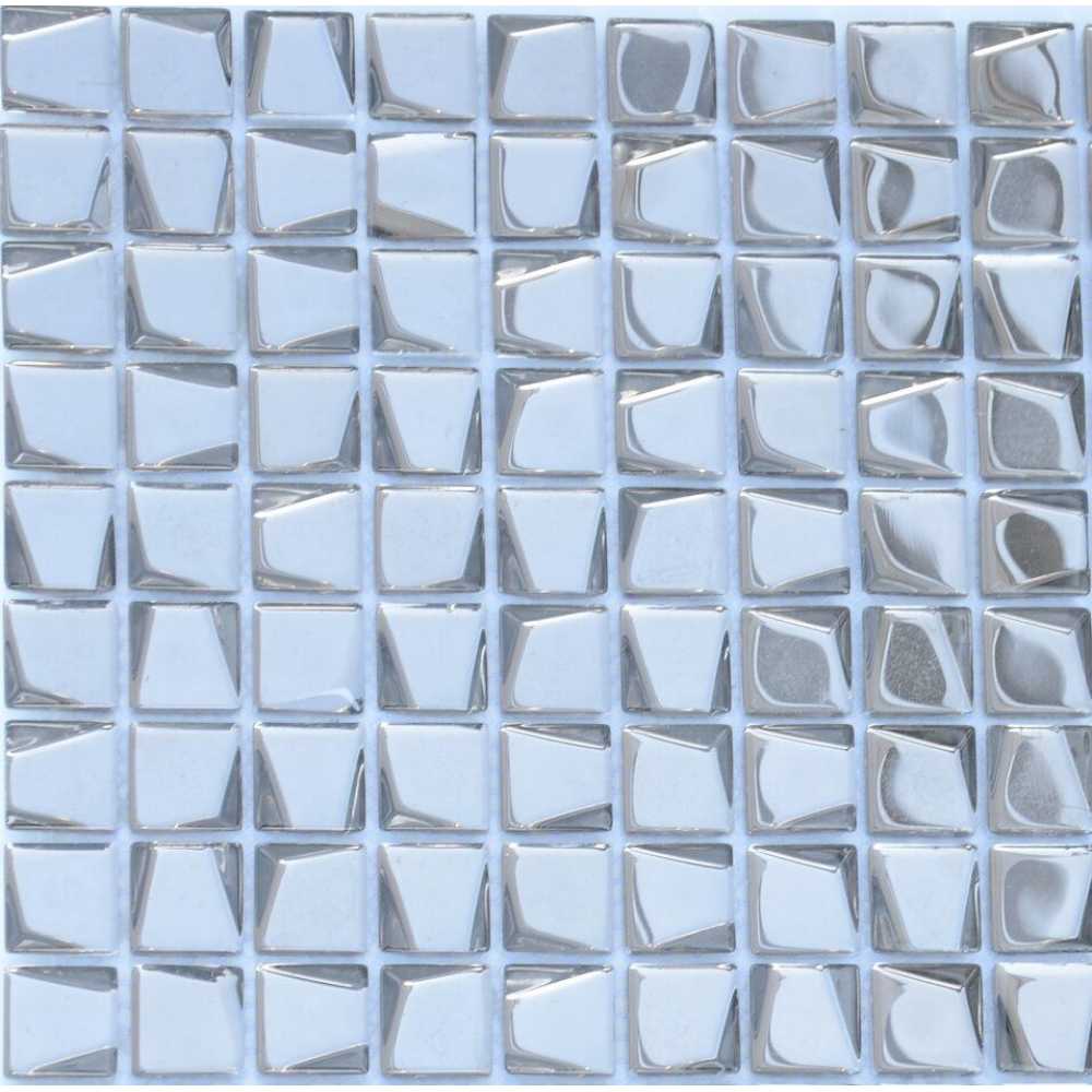 Фото Мозаика стеклянная Caramelle Alchimia Titanio trapezio 20х20 (300х300х6 мм)
