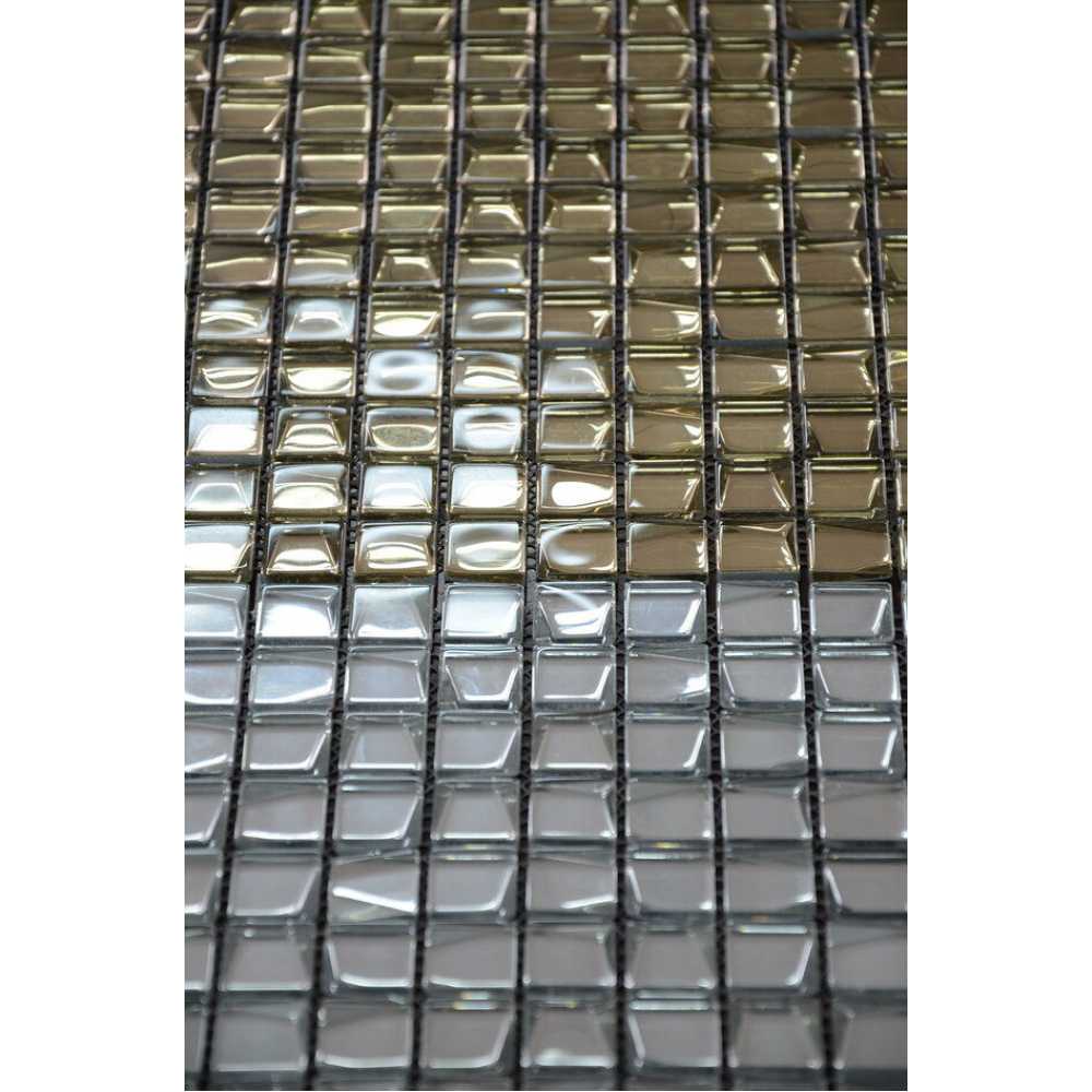 Фото Мозаика стеклянная Caramelle Alchimia Titanio trapezio 20х20 (300х300х6 мм)
