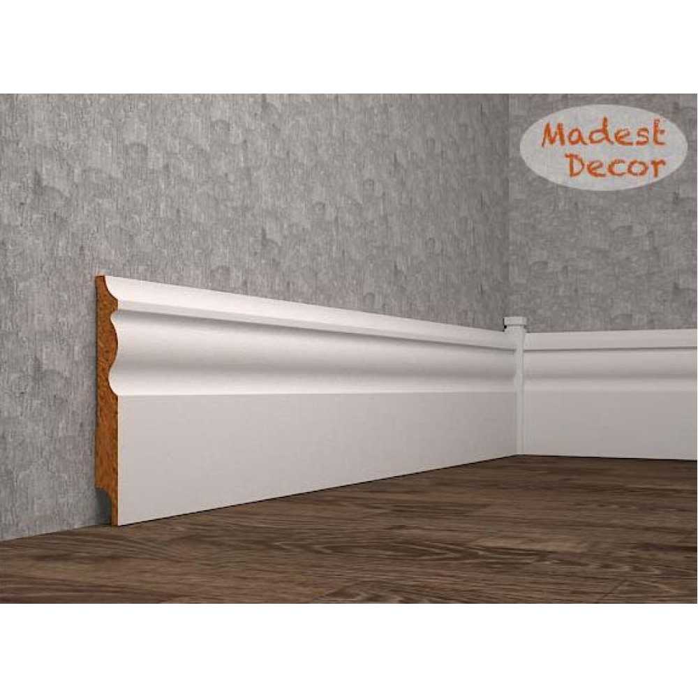 Фото Плинтус напольный под покраску 14-120-16 Madest Decor MDF (120х16х2400 мм)