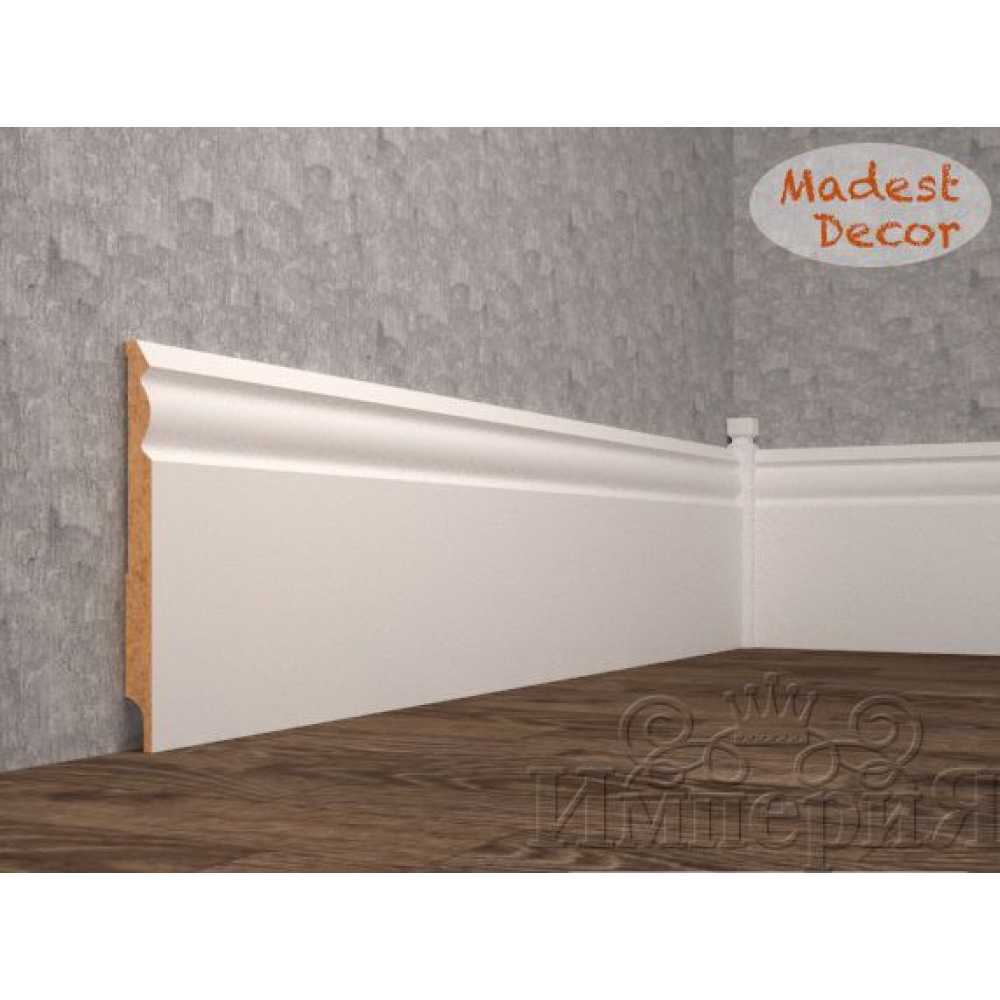 Фото Плинтус напольный под покраску 21-136-12 Madest Decor MDF (136х12х2400 мм)