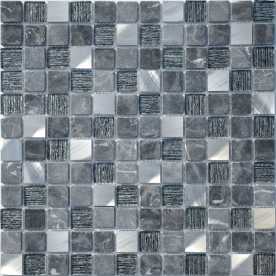 Мозаика стеклянная Caramelle Silk Way Black Velvet 23х23 (298х298х 4 мм)